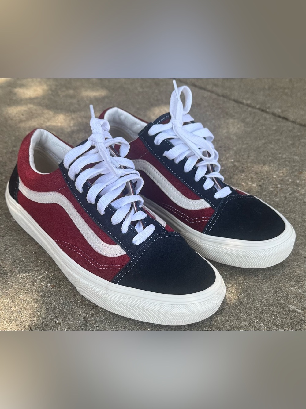 Vans Old Skool Low Top Sneakers in Blue Graphite/Windsor Wine Suede